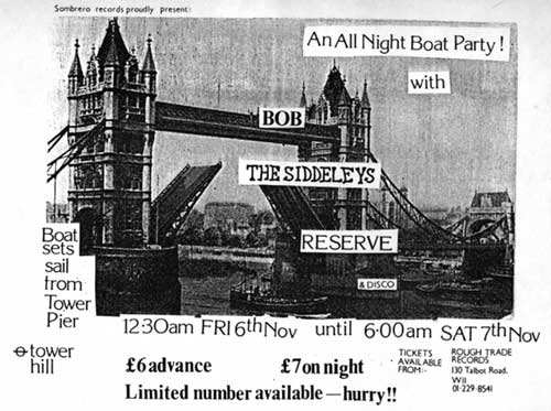flyer for the Boat Party on the Thames
