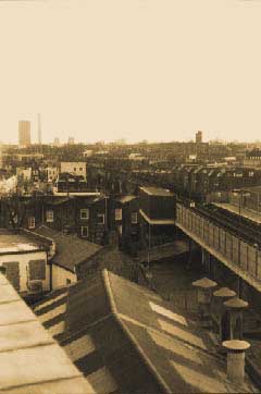 view from the roof of the rehearsal studio in Kentish Town, London
