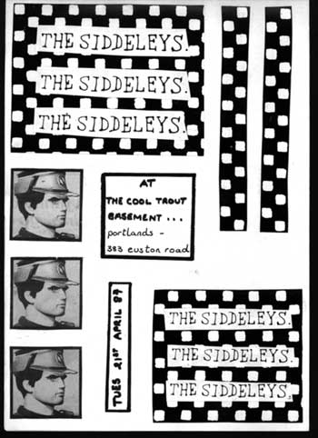 Flyer for a gig at Portlands, London, England 1987